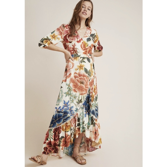Farm Rio Floral Wrap Maxidress - Picture 5 of 6